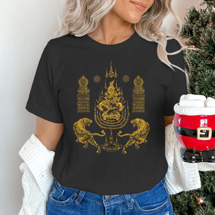 Sawadee Thai Traditional Sak Yant Thai Twin Tigers Muay Thai Unisex T-Shirt