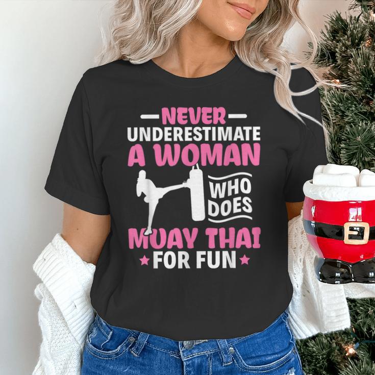 Never Underestimate A Woman Thai Boxing Muay Thai Fighter Unisex T-Shirt