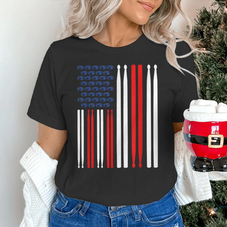 USA Flag Drummer Music Drum Kit Unisex T-Shirt USA Flag Drummer Music Drum Kit Unisex T-Shirt