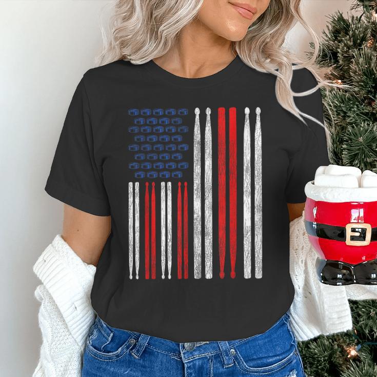 USA Flag Drumsticks Drum Kit Unisex T-Shirt