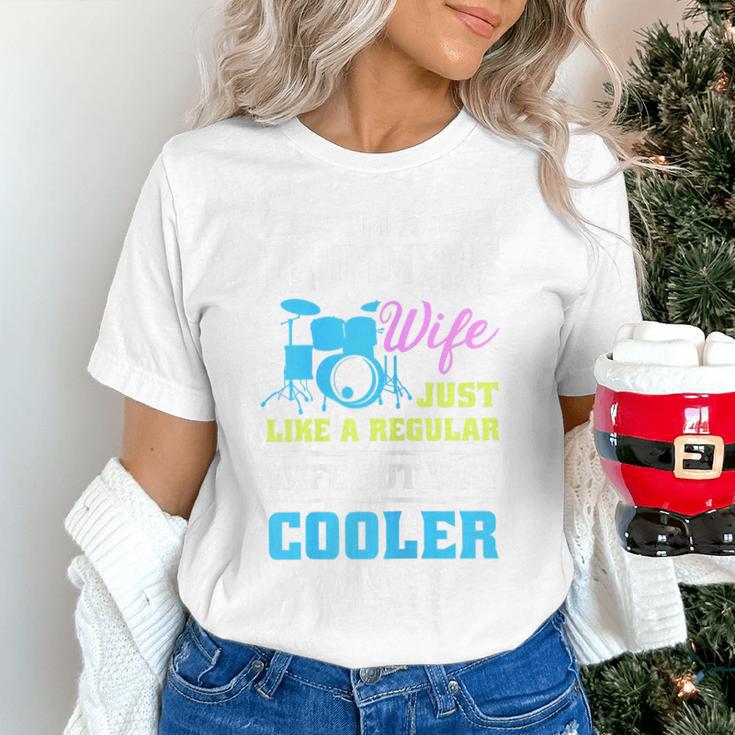 Cool Drum Kit Percussionist Drummer Wife Quote Image T-Shirt Unisex T-Shirt Cool Drum Kit Percussionist Drummer Wife Quote Image T-Shirt Unisex T-Shirt