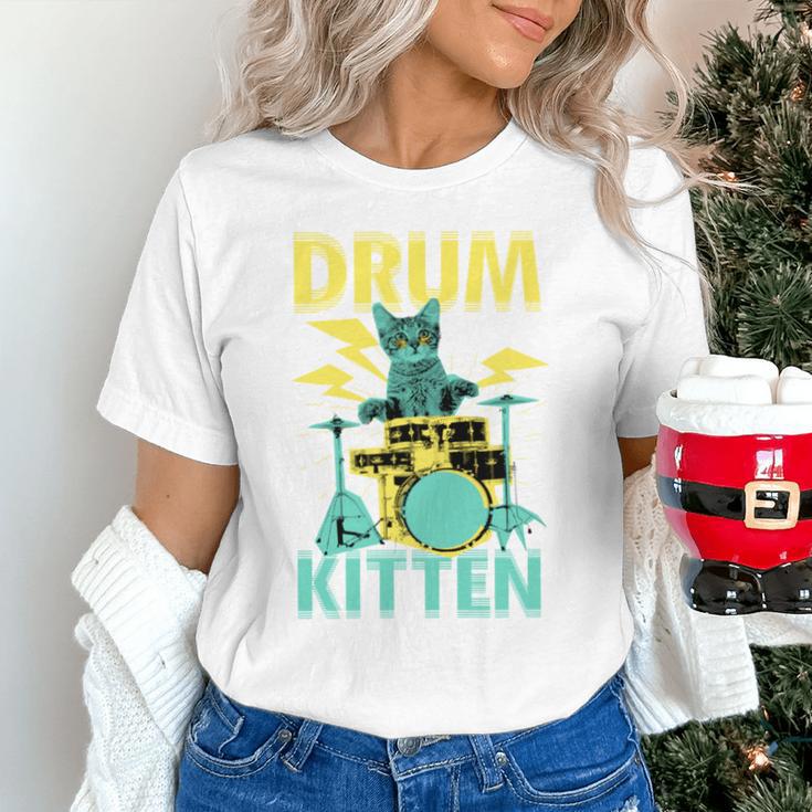 Cute Drummer Cat Drum Kitten Unisex T-Shirt