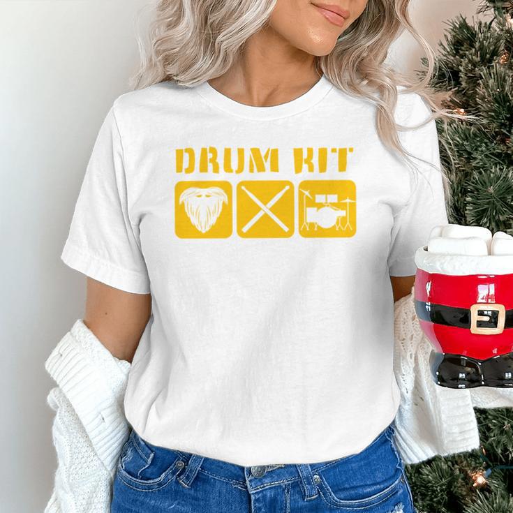 Drum Kit Band Drumming Drumsticks Musical Drums Unisex T-Shirt Drum Kit Band Drumming Drumsticks Musical Drums Unisex T-Shirt