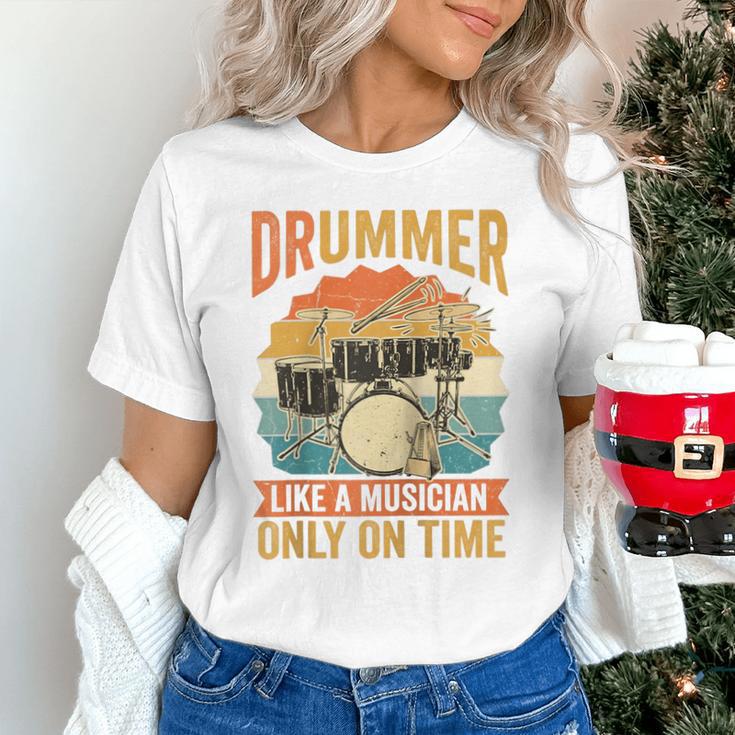 Drummer Like a Musician Only On Time Vintage Sunset Drum Kit Raglan Baseball Tee Unisex T-Shirt Drummer Like a Musician Only On Time Vintage Sunset Drum Kit Raglan Baseball Tee Unisex T-Shirt
