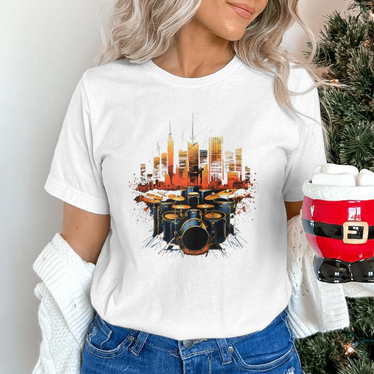 Drumset Drum Kit Music Drummer Drumming Raglan Baseball Tee Unisex T-Shirt Drumset Drum Kit Music Drummer Drumming Raglan Baseball Tee Unisex T-Shirt