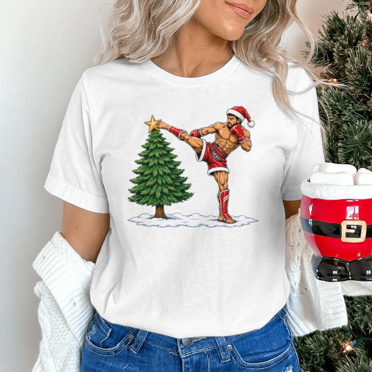 Festive Muay Thai Santa Christmas Unisex T-Shirt
