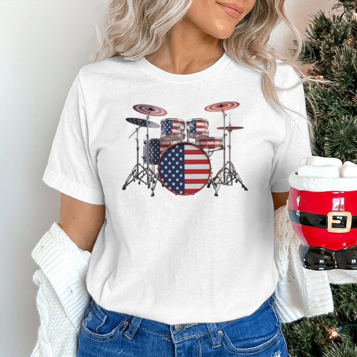 USA Patriotic Drum Kit American Flag Drum Set Unisex T-Shirt USA Patriotic Drum Kit American Flag Drum Set Unisex T-Shirt