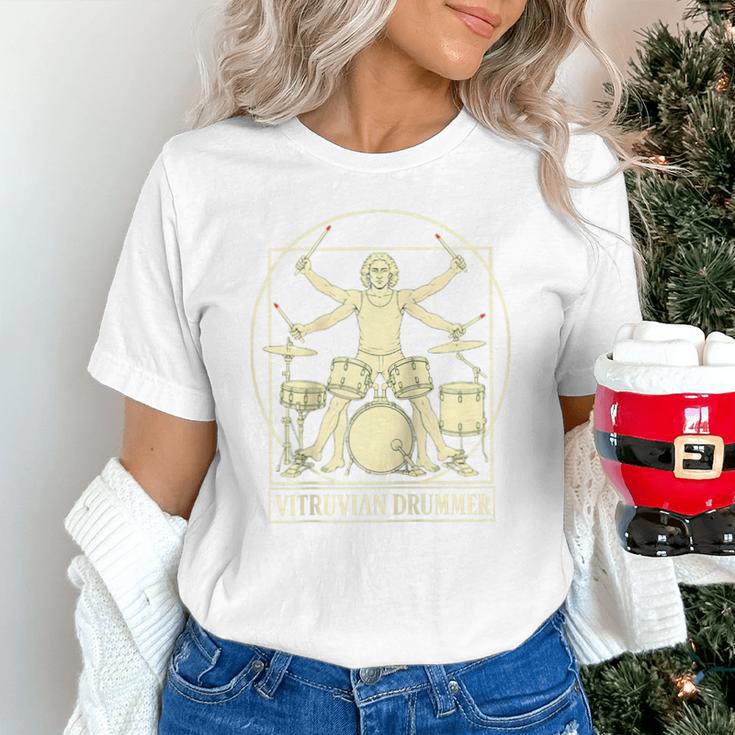 Vitruvian Drummer Drum Kit Music Lover Musician Men Raglan Baseball Tee Unisex T-Shirt