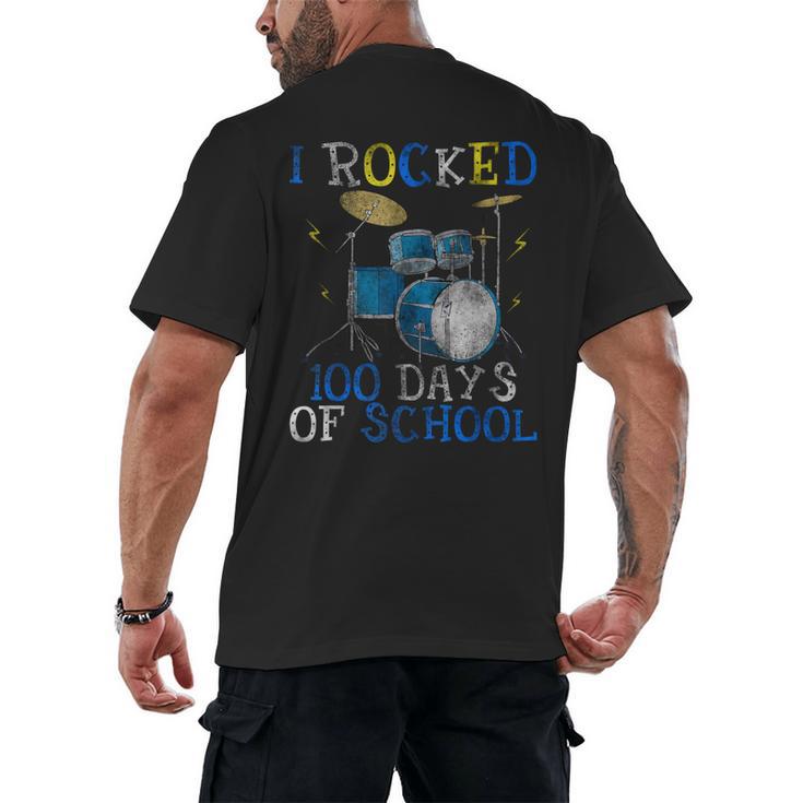 100th Day Of School T Shirt Happy 100 Days Drum Kit Music Men's Back Print T-Shirt