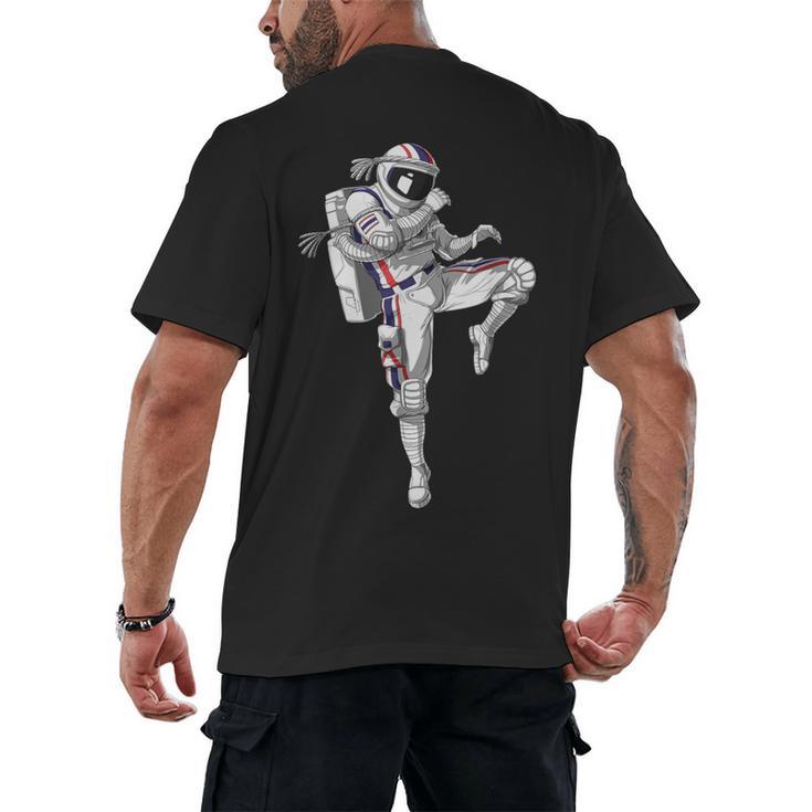 Astronaut Muay Thai Boxing Karate Kickboxing Martial Arts Men's Back Print T-Shirt