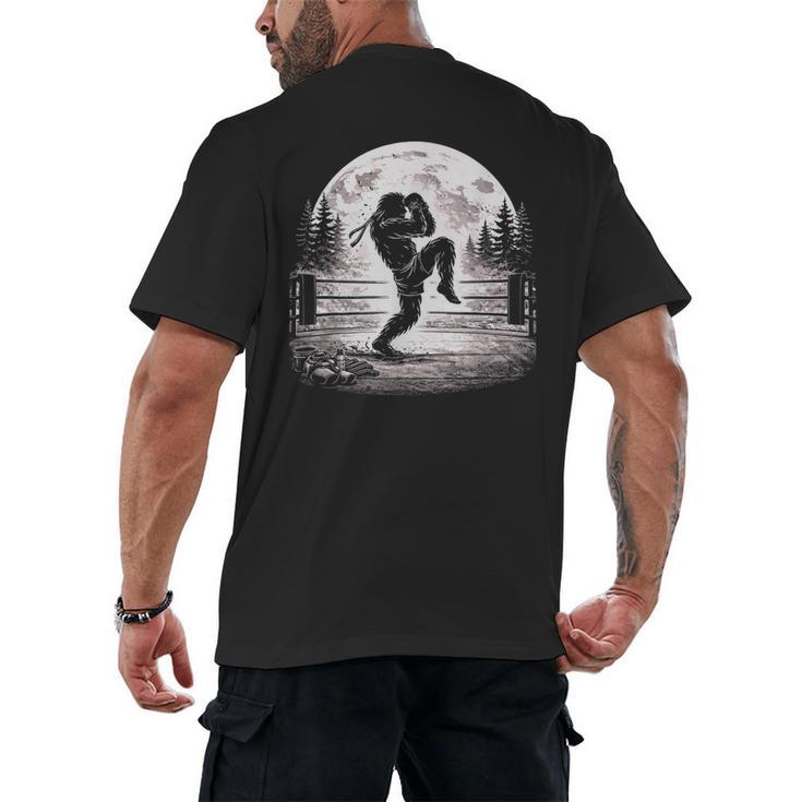 Bigfoot Muay Thai Boxer Martial Arts Sasquatch Men's Back Print T-Shirt