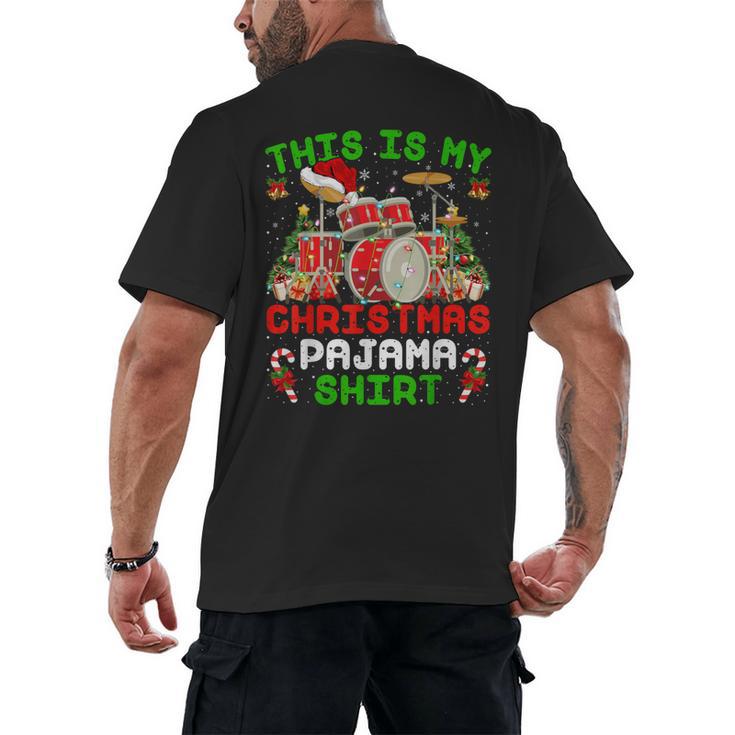 This Is My Christmas Pajama Shirt Drum Kit Christmas Men's Back Print T-Shirt