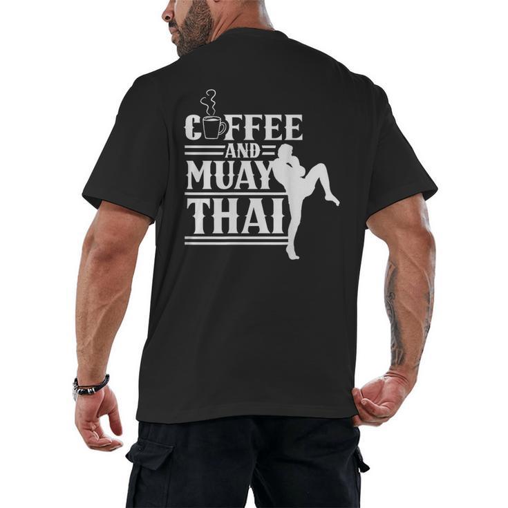Coffee And Muay Thai Martial Arts Boxing Hobby Fighter Men's Back Print T-Shirt