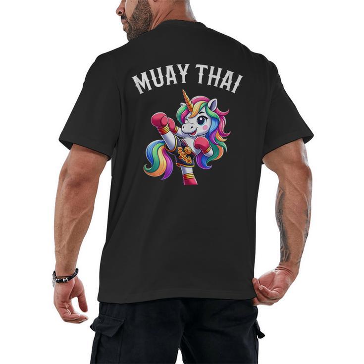 Cute Muay Thai Unicorn Men's Back Print T-Shirt