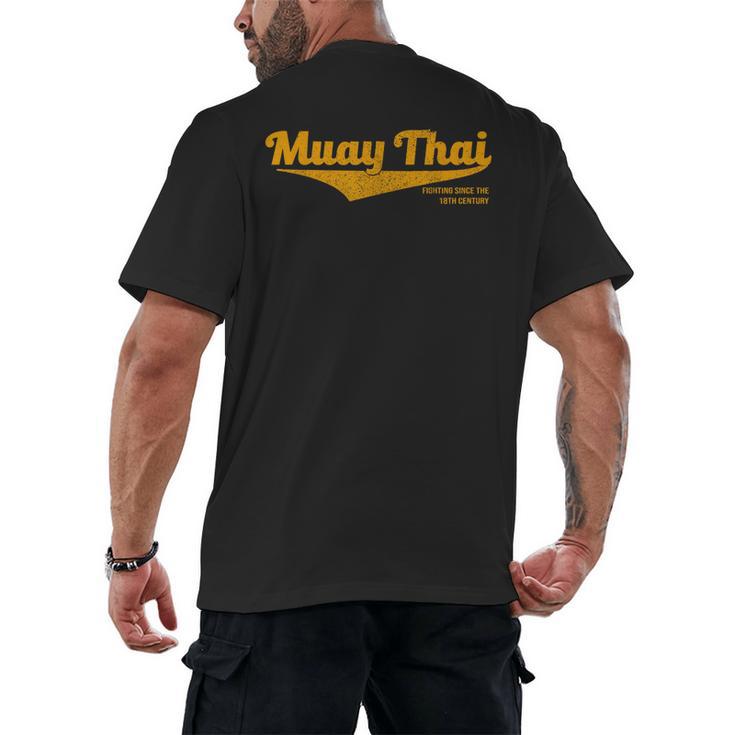 Distressed Muay Thai Kickboxing MMA BJJ Thailand T-Shirt Men's Back Print T-Shirt