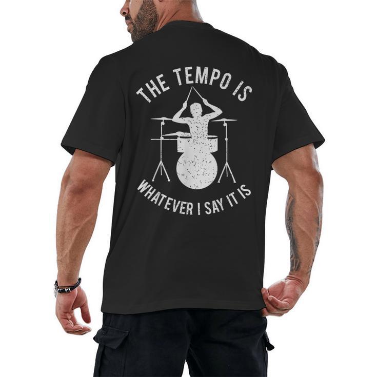Drum Kit Graphic For a Drummer With Percussion Instruments Men's Back Print T-Shirt