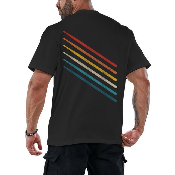 Drummer Drum Kit Vintage Retro Drummer Men's Back Print T-Shirt
