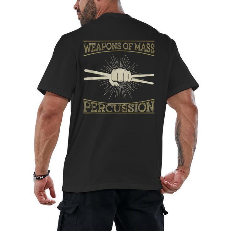Drummer Music  Drum Kit Men's Back Print T-Shirt