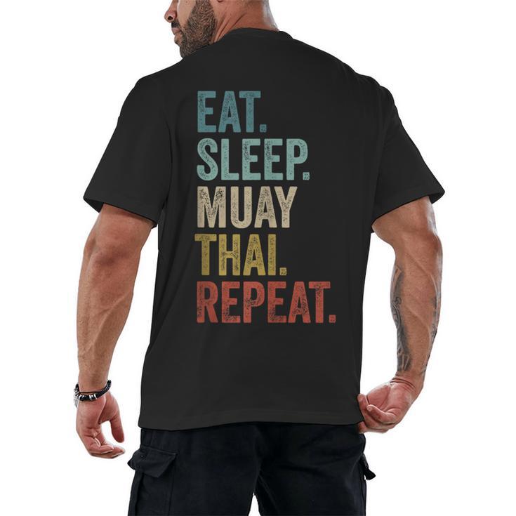 Eat Sleep Muay Thai Repeat Thai Boxing Men's Back Print T-Shirt