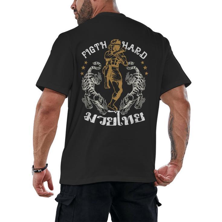 Fight Hard Traditional Fighter Muay Thai Men's Back Print T-Shirt
