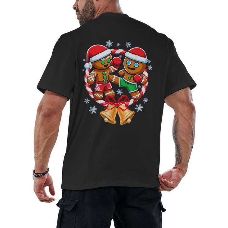 Gingerbread Cookies Christmas Fighting Muay Thai Men's Back Print T-Shirt