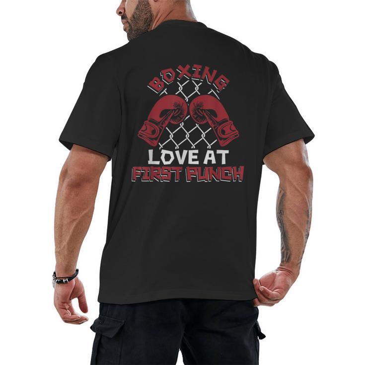 Love At First Punch Professional Boxer Muay Thai Boxing Men's Back Print T-Shirt