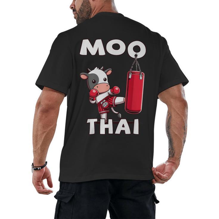 Moo Thai Muay Thai Thai Boxing For Kids Muay Thai Cow Men's Back Print T-Shirt
