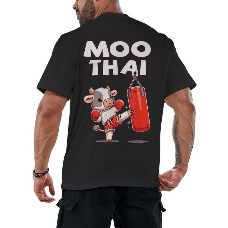 Moo Thai Muay Thai Cow Thai Boxing For Kids Muay Thai Men's Back Print T-Shirt