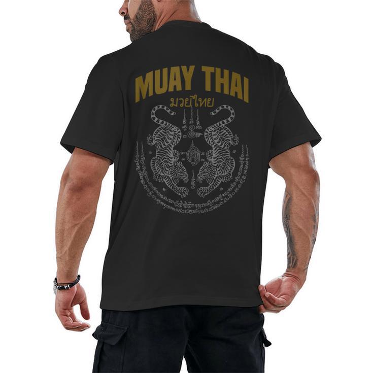 Muay Thai Art Twin Tigers Muay Thai Fighter MMA Martial Arts Men's Back Print T-Shirt