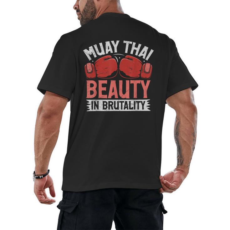 Muay Thai Beauty In Brutality Muay Thai Men's Back Print T-Shirt