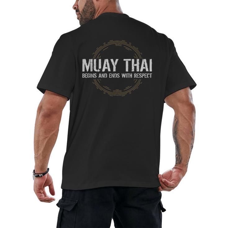 Muay Thai Begins And Ends With Respect Martial Arts Men's Back Print T-Shirt