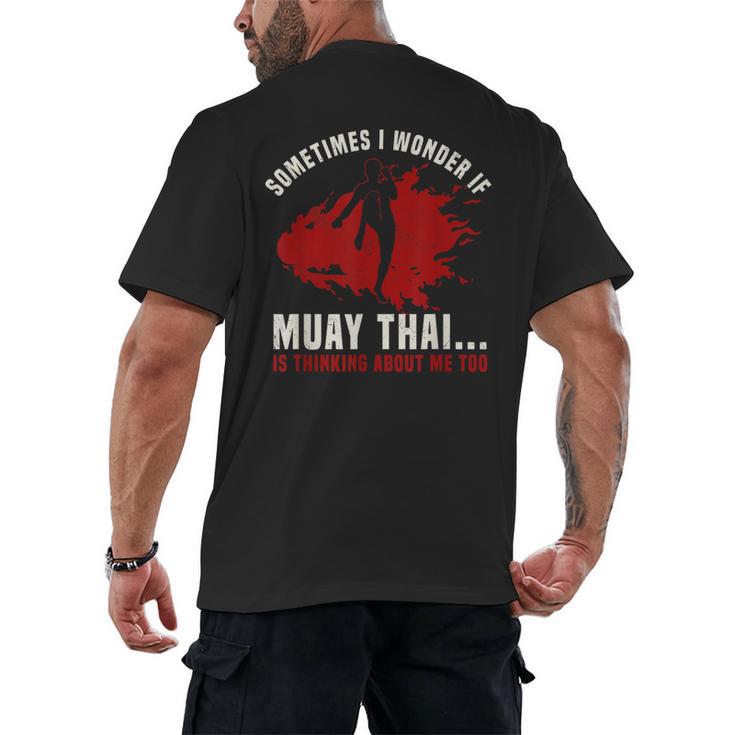 Muay Thai Boxing Teacher Kickboxing Martial Arts Instructor Men's Back Print T-Shirt