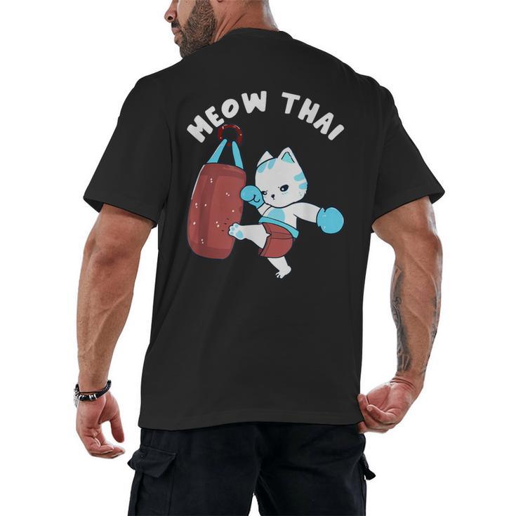 Muay Thai Cat Meow Thai Punch Bag Martial Arts Men's Back Print T-Shirt