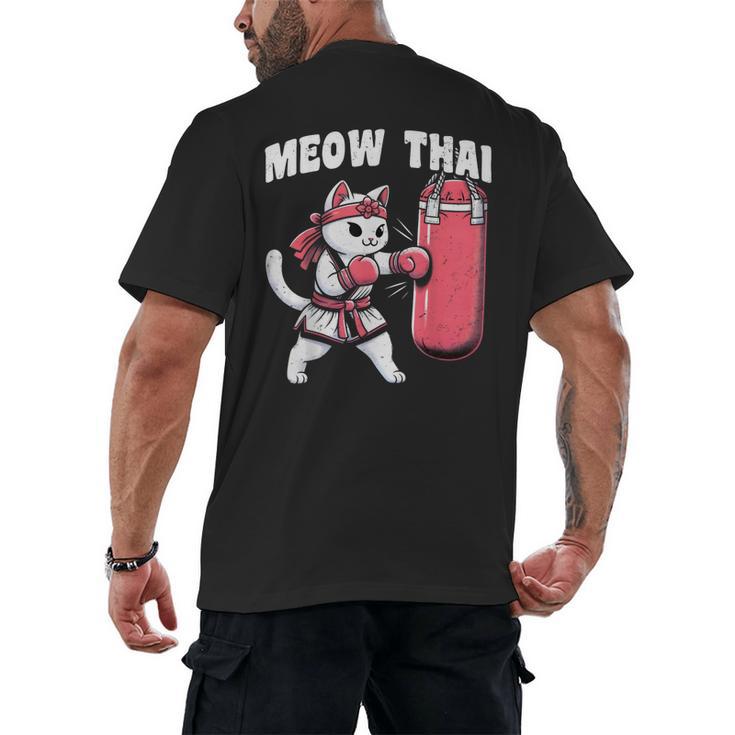Muay Thai Cat Meow Thai Women Neko Costume Muay Thai Men's Back Print T-Shirt