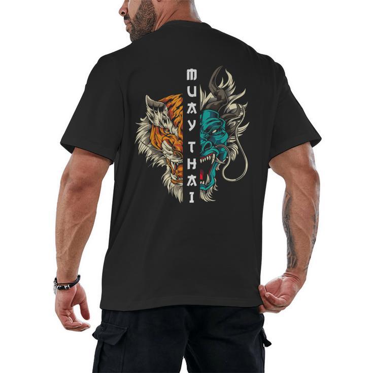 Muay Thai Dragon Tiger Men's Back Print T-Shirt