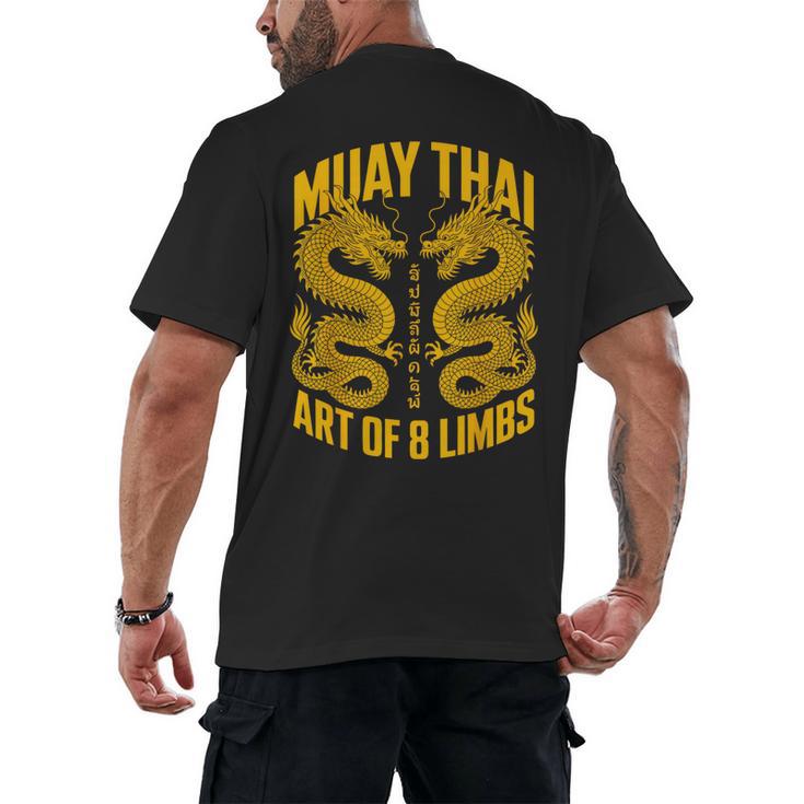 Muay Thai Dragons Thai Boxing Fighter Men's Back Print T-Shirt