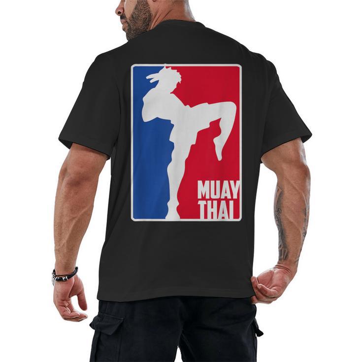 Muay Thai Fighter Retro Kickboxing Training MMA Men's Back Print T-Shirt