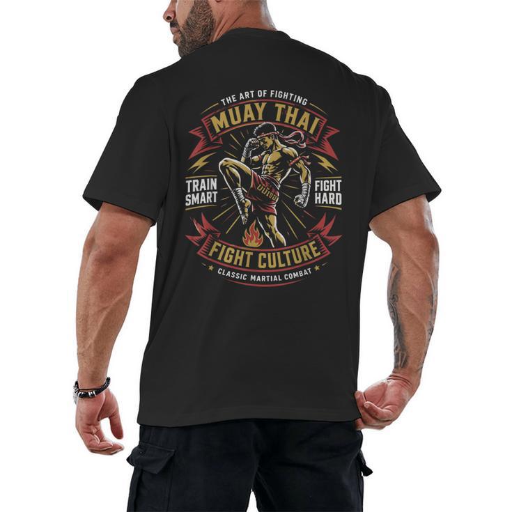 Muay Thai Fighter Training Thai Boxing Coach Men's Back Print T-Shirt