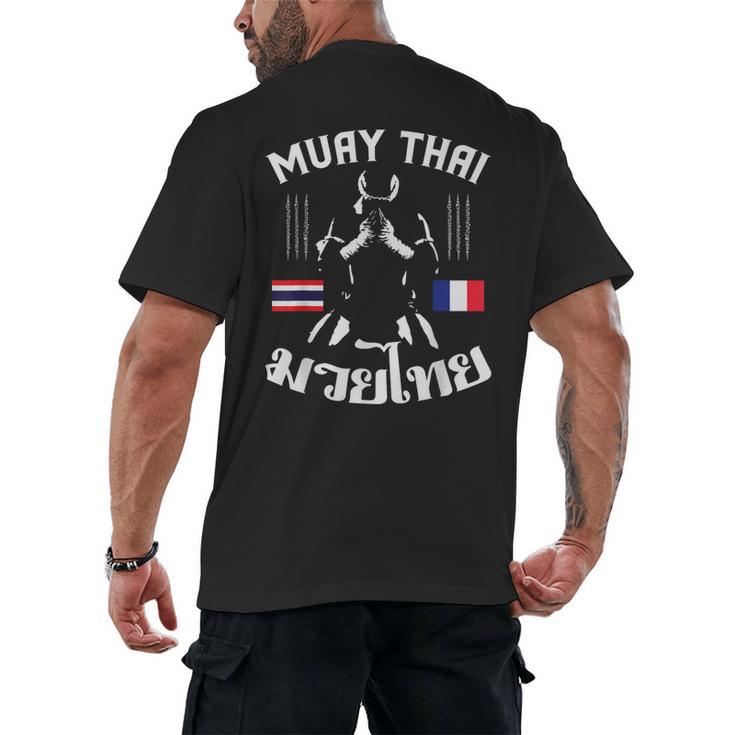 Muay Thai France French Flag Martial Arts Thai Boxing Coach Men's Back Print T-Shirt