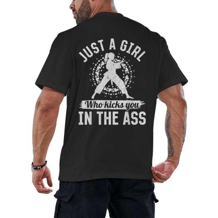 Muay Thai Girls Just a Girl Who Kicks You In The Ass Men's Back Print T-Shirt