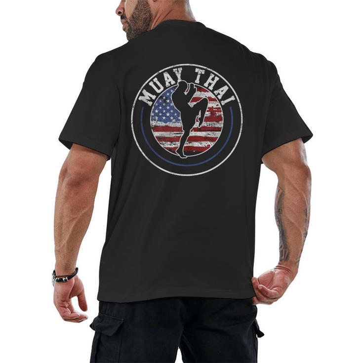 Muay Thai Kickboxing Vintage Men's Back Print T-Shirt