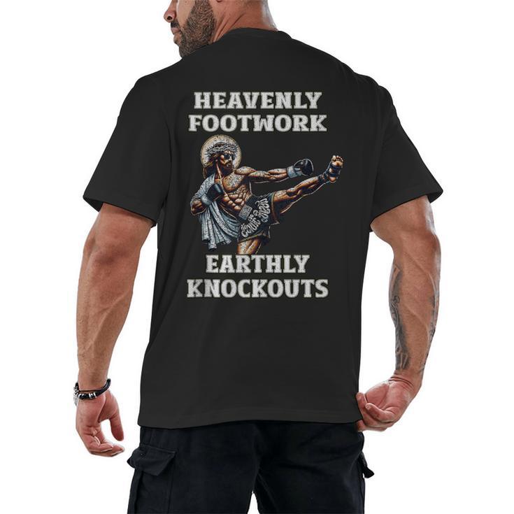 Muay Thai Lord Jesus Kickboxing Christian Men's Back Print T-Shirt
