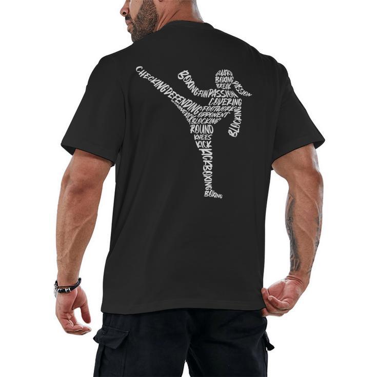Muay Thai Martial Arts Typography Kickboxer Girls Kickboxing Men's Back Print T-Shirt