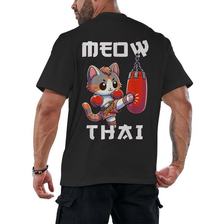Muay Thai Meow Thai & Thai Boxing Muay Thai Cat Men's Back Print T-Shirt