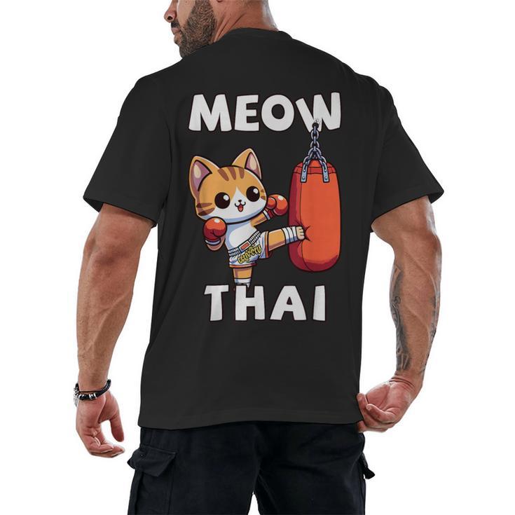 Muay Thai Meow Thai Thai Boxing For Boys Muay Thai Cat Men's Back Print T-Shirt