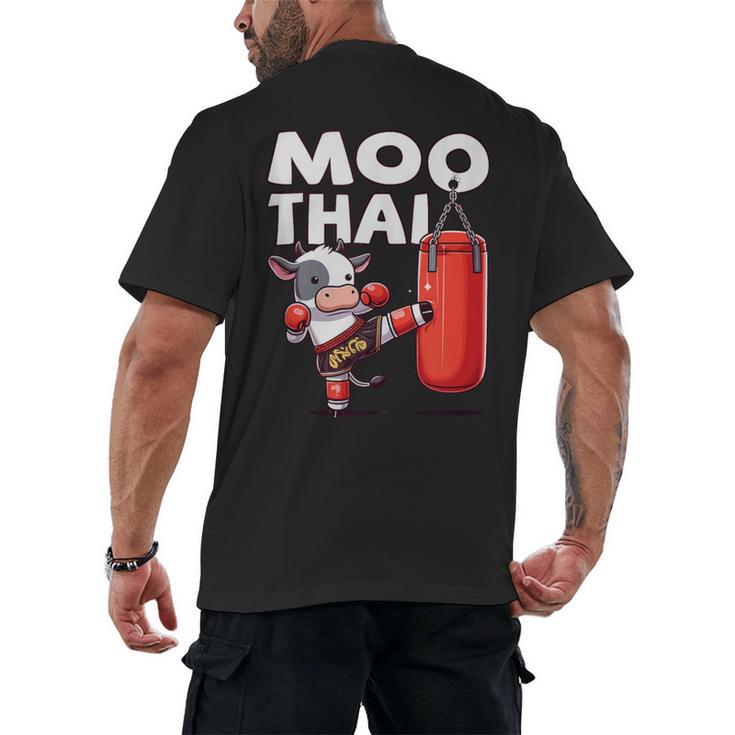 Muay Thai Moo Thai Thai Boxing For Youth Muay Thai Cow Men's Back Print T-Shirt