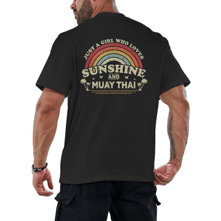 Muay Thai Shirt A Girl Who Loves Sunshine And Muay Thai Men's Back Print T-Shirt