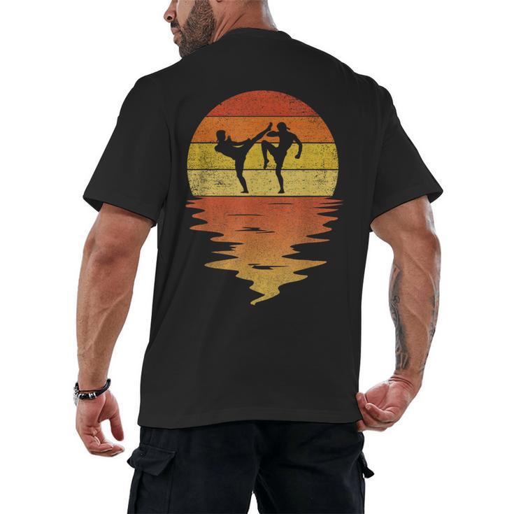 Muay Thai Shirt Retro Sunset 70s Vintage Muay Thai Men's Back Print T-Shirt