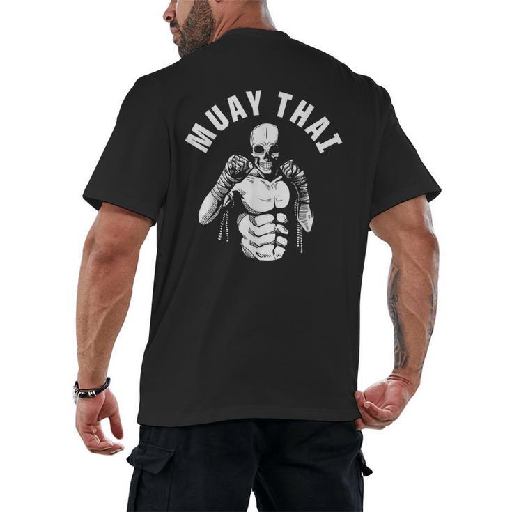 Muay Thai Skeleton Fighter MMA Club Coach Martial Arts Fight Men's Back Print T-Shirt