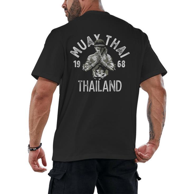 Muay Thai Thailand Vintage Tiger Fighter Training Small Men's Back Print T-Shirt